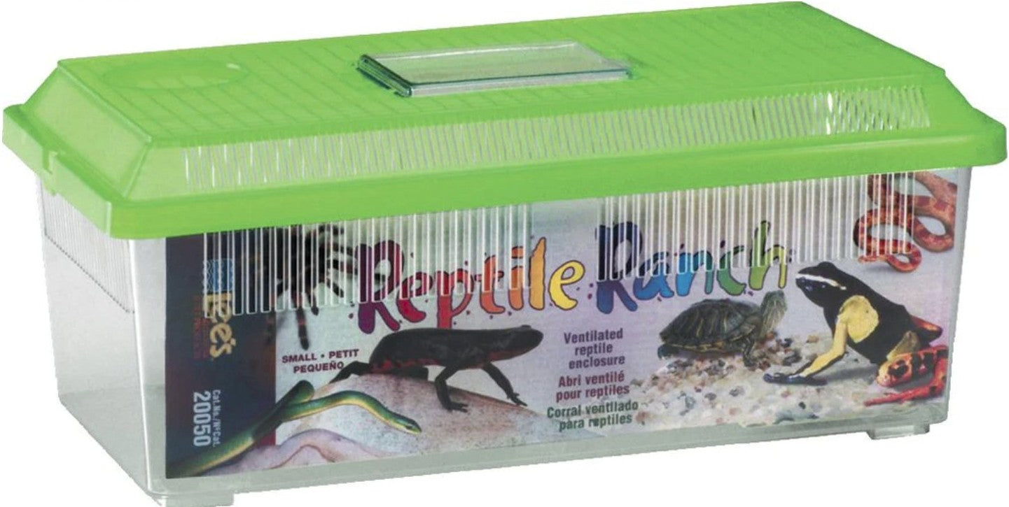 Lees Reptile Ranch Ventilated Reptile and Amphibian Rectangle Habitat with Lid [Reptile Supplies] Small - 1 count