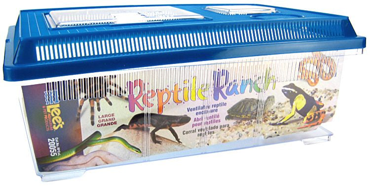 Lees Reptile Ranch Ventilated Reptile and Amphibian Rectangle Habitat with Lid [Reptile Supplies] Large - 1 count