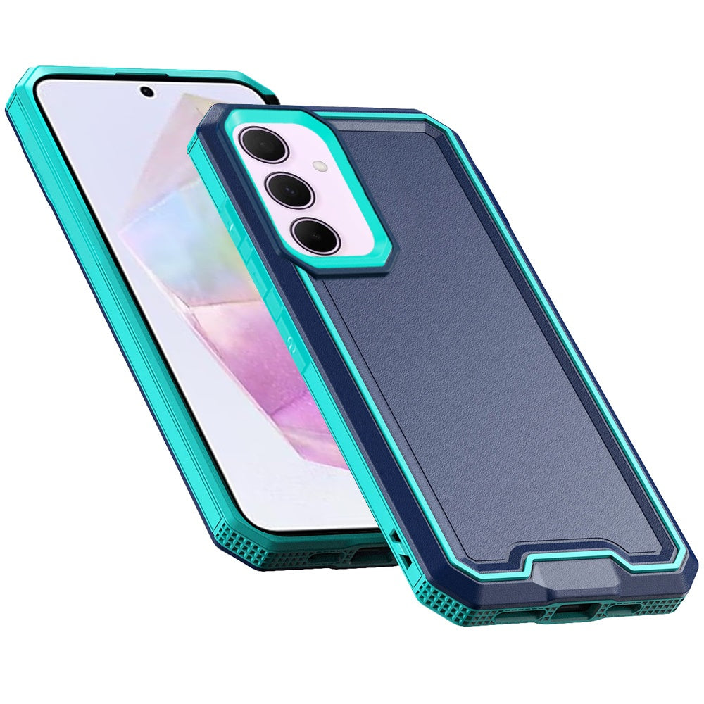 For Samsung Galaxy A35 Premium Fused Hybrid Tough Strong Hard PC TPU Rubber Shockproof Drop Protection Impact Case Cover Blue