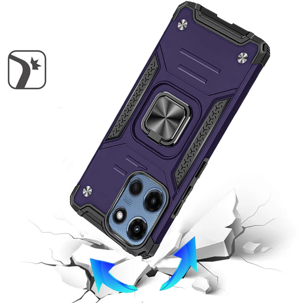 For Motorola Moto G Stylus 5G 2025 Armor Hybrid Magnetic Stand with Ring Holder Kickstand Shockproof Heavy-Duty Durable Rugged TPU Dual Layer Case Cover