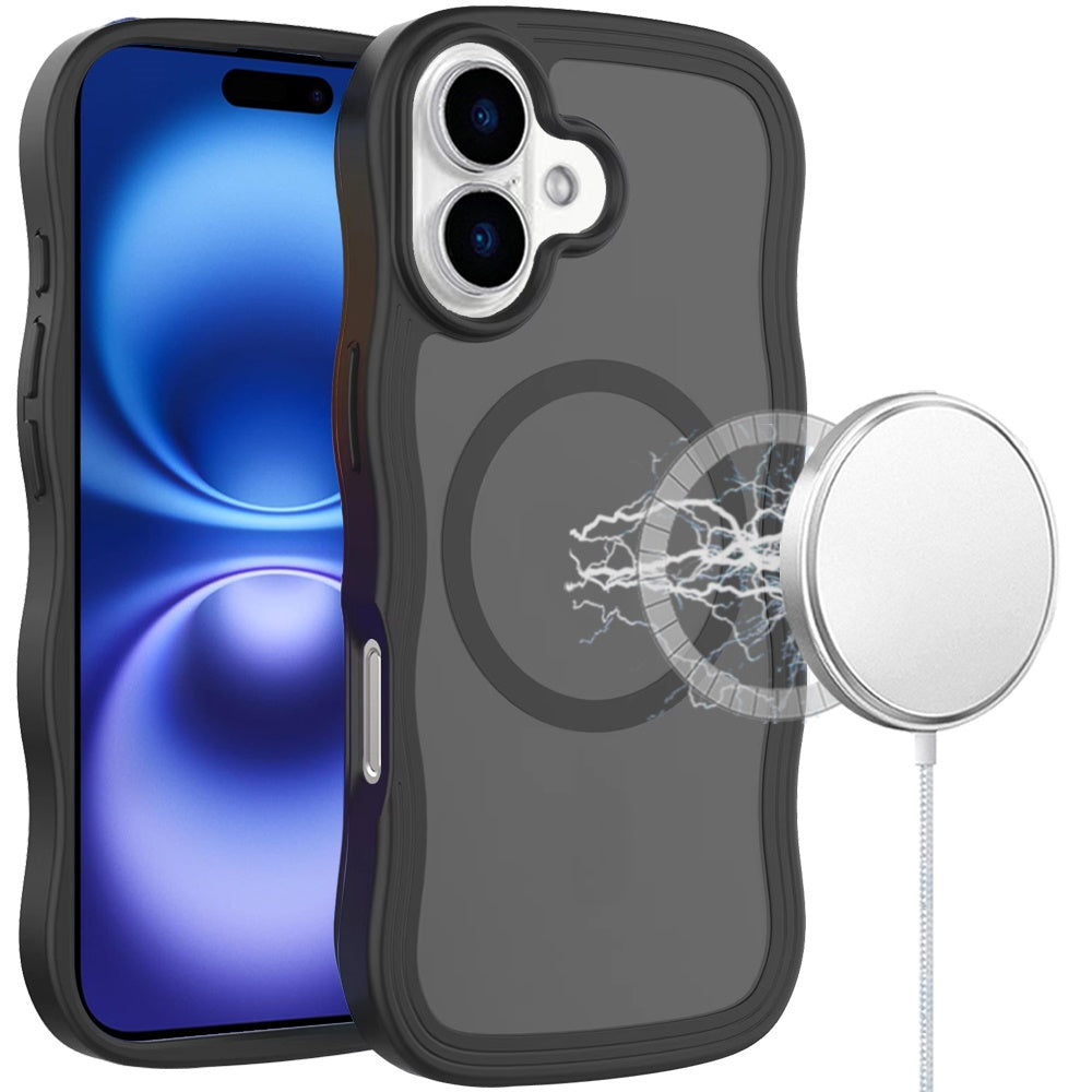 For Apple iPhone 17 (6.3") Grip Hand Magnetic Hybrid Case Shockproof Protection Matte Skin Rubber TPU + PC Case Cover