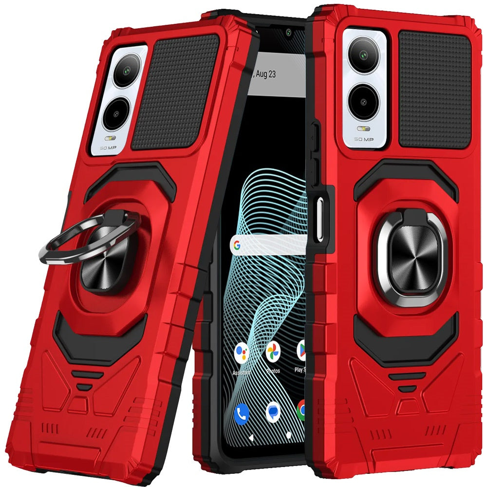 For Samsung Galaxy A37 Hybrid Dual Layer with 360° Rotate Magnetic Ring Stand Holder Kickstand TPU Rugged PC Shockproof Case Cover