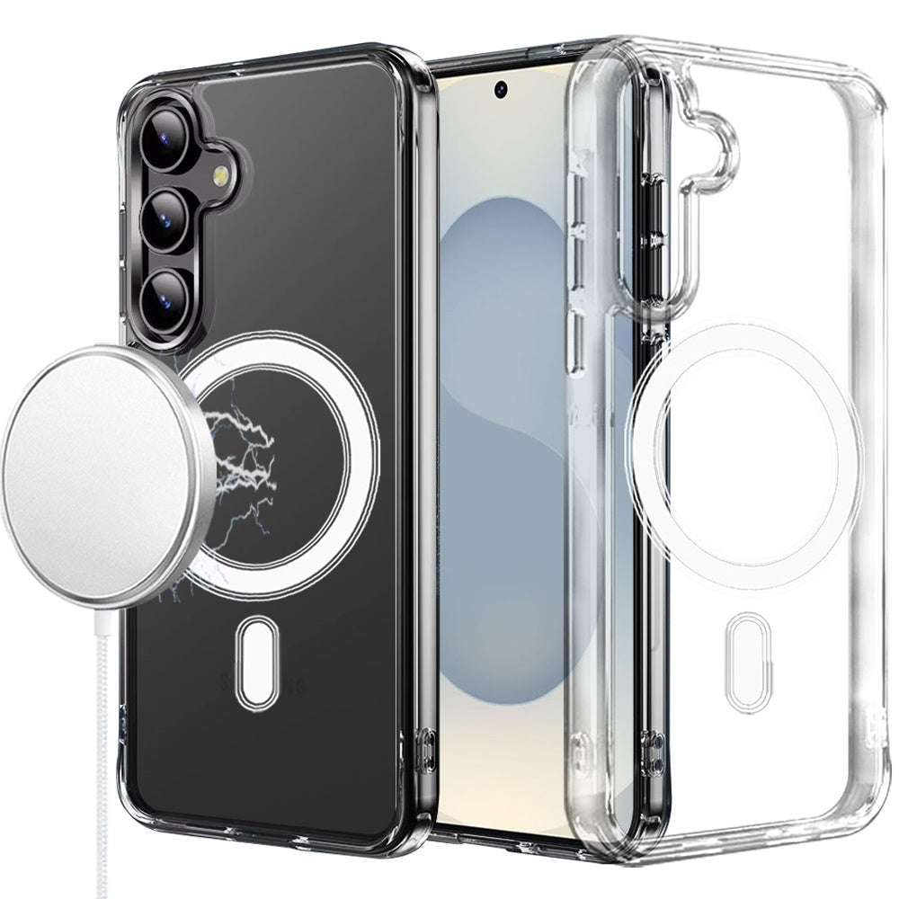 For Samsung Galaxy S26 Clear Magnetic Case with Built-in Magnets Compatible with MagSafe Slim Soft TPU Bumper Case Cover Transparent