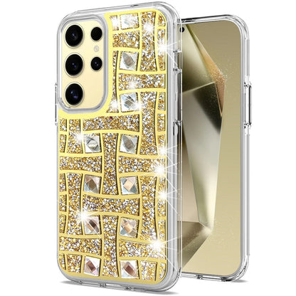 For Samsung Galaxy S25 Ultra Sparkly 3D Design Diamond Shockproof Protective Bling Glitter Rhinestone Hybrid Skin PC & TPU Case Cover