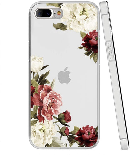 For Samsung Galaxy S25 Ultra Floral Pattern Hybrid Transparent TPU Silicone, Shock Absorption Bumper, Hard Back Slim Case Cover