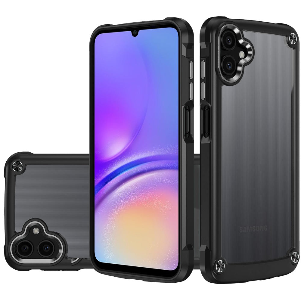 For Apple iPhone 17E /16E Hybrid Transparent Rubber with Metal Buttons & Camera Edges Hard TPU Corner Frame Bumper Case Cover