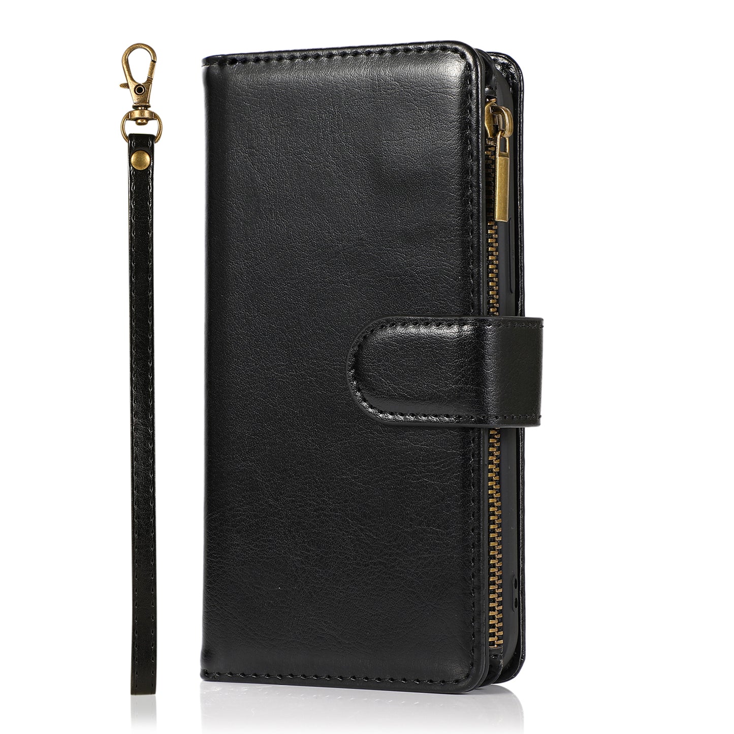 For Samsung Galaxy S26 Ultra Leather Wallet Case with Zipper, 9 Card Slots, Cash Pocket, Stand & Strap, Clutch Pouch Design Case Cover