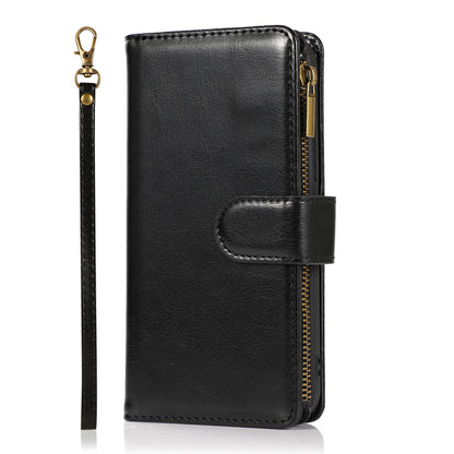 For Samsung Galaxy S26+ / S26 Plus Wallet Case with ID/ Card Holder, Wristlet Strap, Magnetic TPU Protective Shockproof Folio Flip Case Cover Black