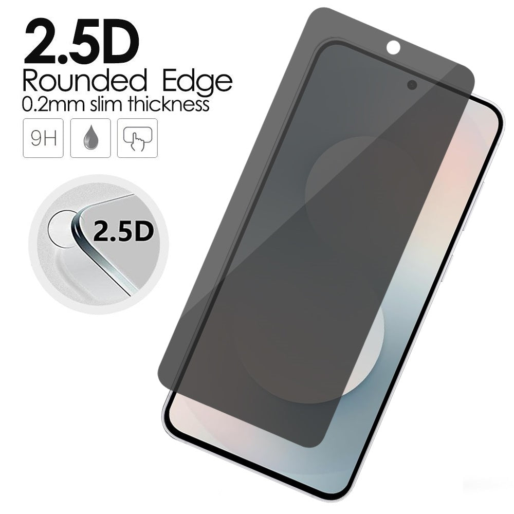 For Samsung Galaxy S25 FE /S25 Fan Edition Privacy Screen Protector, Anti Spy Anti Peeping Tempered Glass Full Protective Film, 9H, Anti Scratch, Easy Install Protector Black