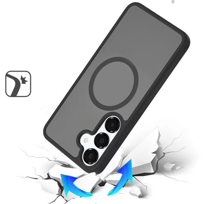 For Samsung Galaxy A16 5G MagSafe Compatible Case Hybrid Soft TPU Bumper Hard Translucent Matte Back Slim Shockproof Case Cover Cosmic Orange