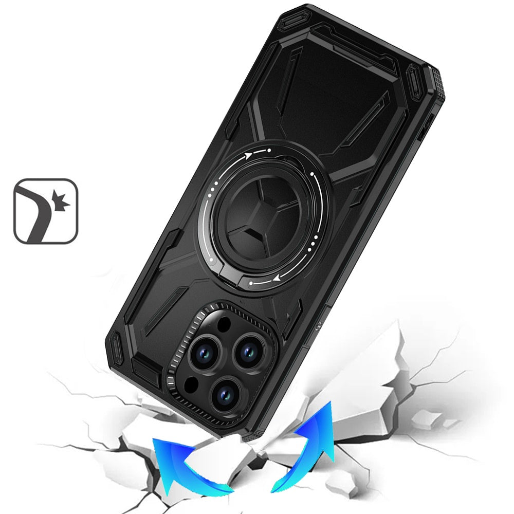 For Samsung Galaxy S25 Fan Edition /Galaxy S25 FE Hybrid Magnetic Ring and 360° Rotational Kickstand with MagSafe Compatible, Military Grade Drop Protection Case Cover