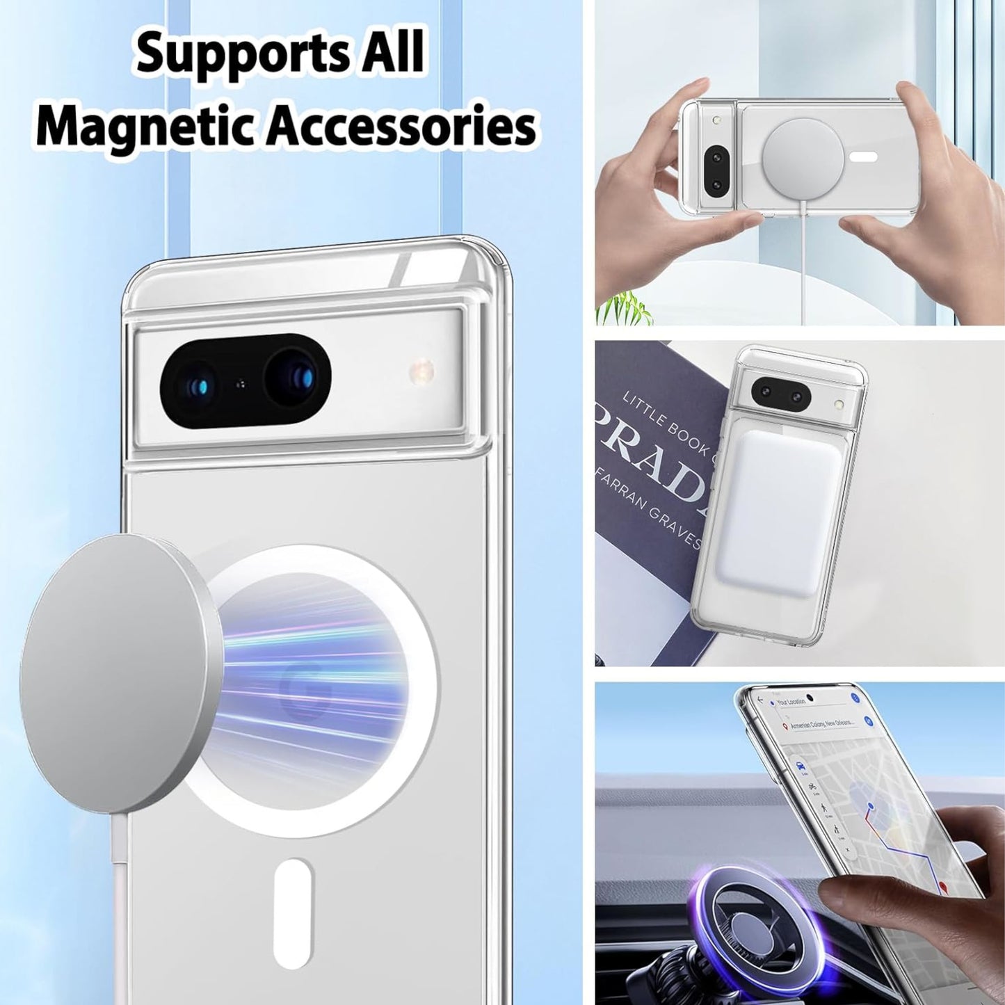 For Google Pixel 10A Hybrid Clear Case Compatible with MagSafe Shockproof Protective Transparent Back, Slim Fit, Wireless Charging Ready Case Cover Clear