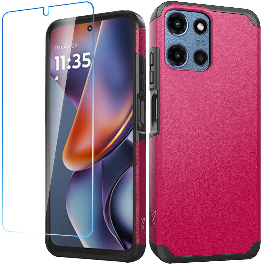 Tough Hybrid Dual Layer Hard PC TPU Rubber Bumper, Shock Absorption, Screen Protector Included