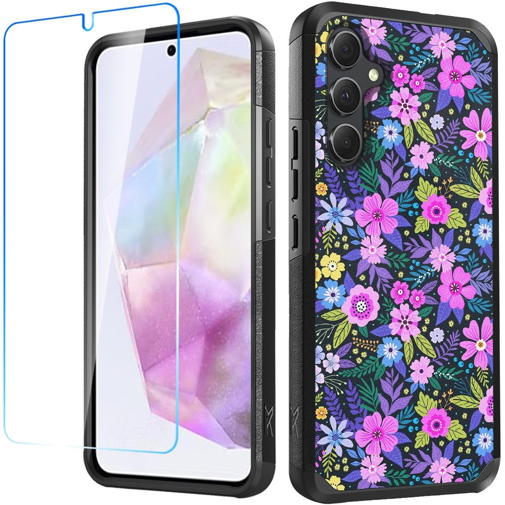 Tough Hybrid Dual Layer Hard PC TPU Rubber Bumper, Shock Absorption, Screen Protector Included