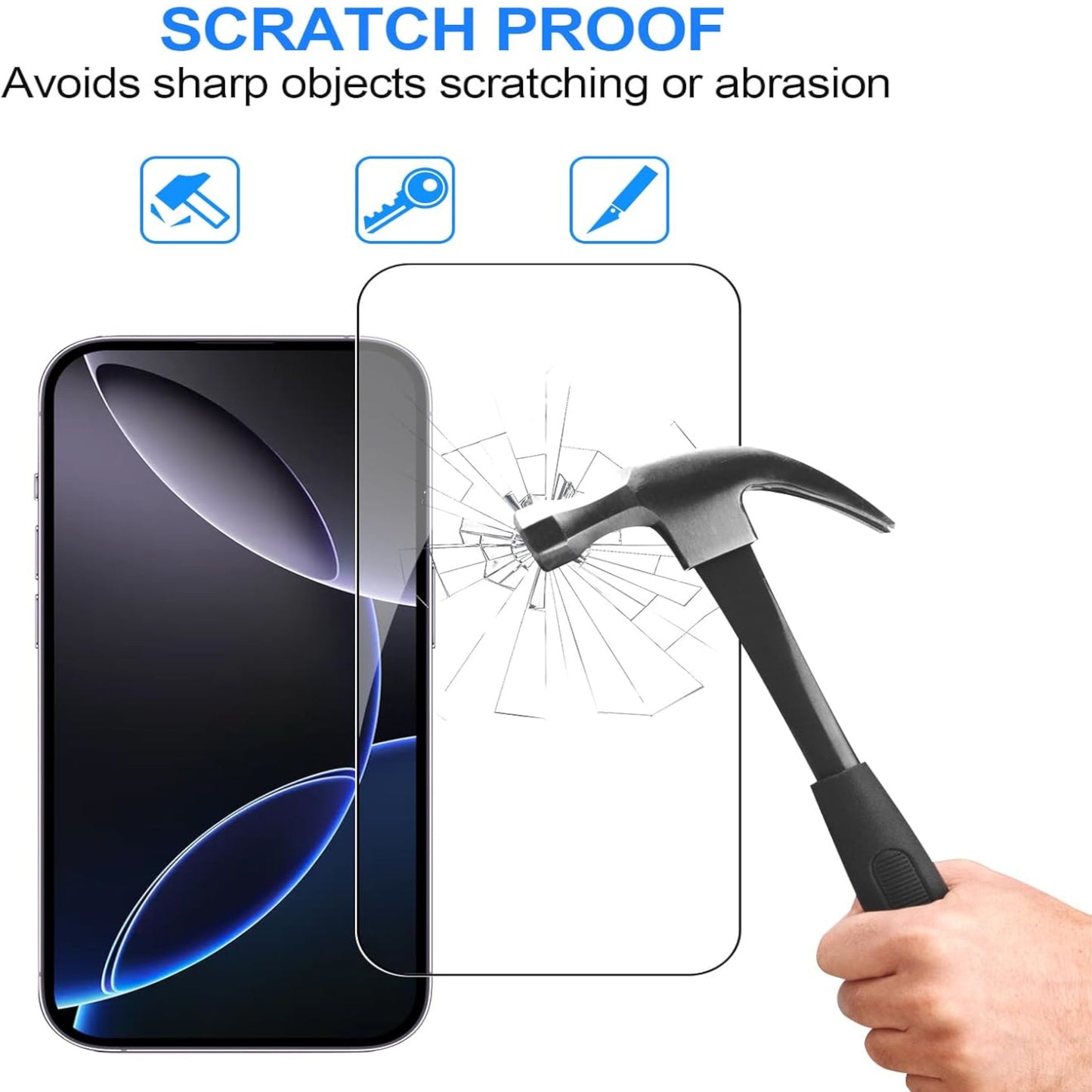 For Apple iPhone 16 Plus (6.7") Anti-Fingerprint Tempered Glass Screen Protector 9H Hardness, HD, Bubble-Free Protector Clear