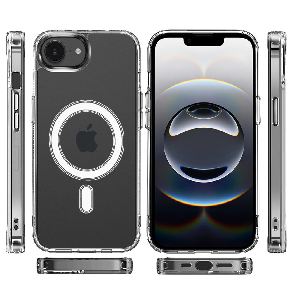 For Apple iPhone 17E /16E Clear Magnetic Case with Built-in Magnets Compatible with MagSafe Slim Soft TPU Bumper Case Cover Clear