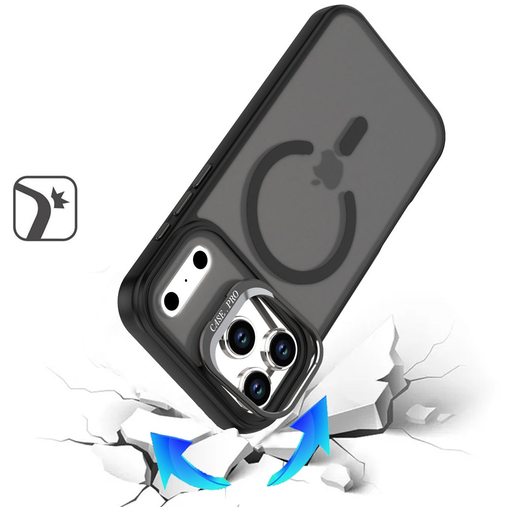 Phone Case for Apple iPhone 17 Pro Max (6.9") Magnetic Shockproof Hybrid Camera Stand Guard Anti Slip Rubber Durable Protective Matte Design Cover