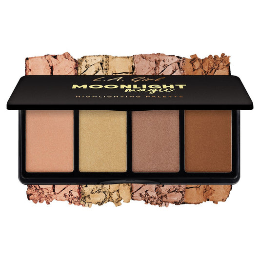 L.A. GIRL Fanatic Highlighting Palette [Bronzer, Define & Contour, FACE, Highlight & Shimmer] Moonlight Magic