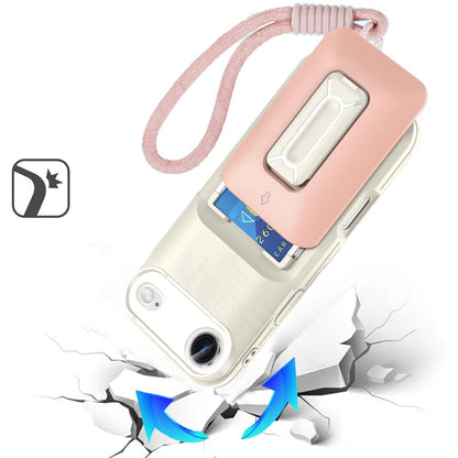 For Apple iPhone 17 Pro Max Wallet Case with 2- Credit Card Holder, Wrist Strap & Kickstand Hybrid Shockproof TPU Case Cover