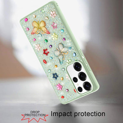 For Samsung Galaxy S25 Ultra Diamond Butterfly 3D Glitter Bling Design, Slim Hybrid Sparkle Protective Cover TPU for Women Girls Case Cover