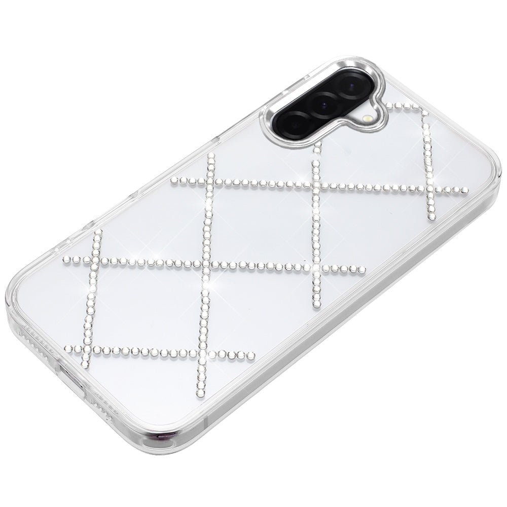 For Samsung Galaxy S25 Fan Edition /Galaxy S25 FE Gem Glitter Diamond Bling Clear Hybrid TPU Cover, Colorful Shockproof Protective Back, Slim Fit for Women Girls Case Cover Silver