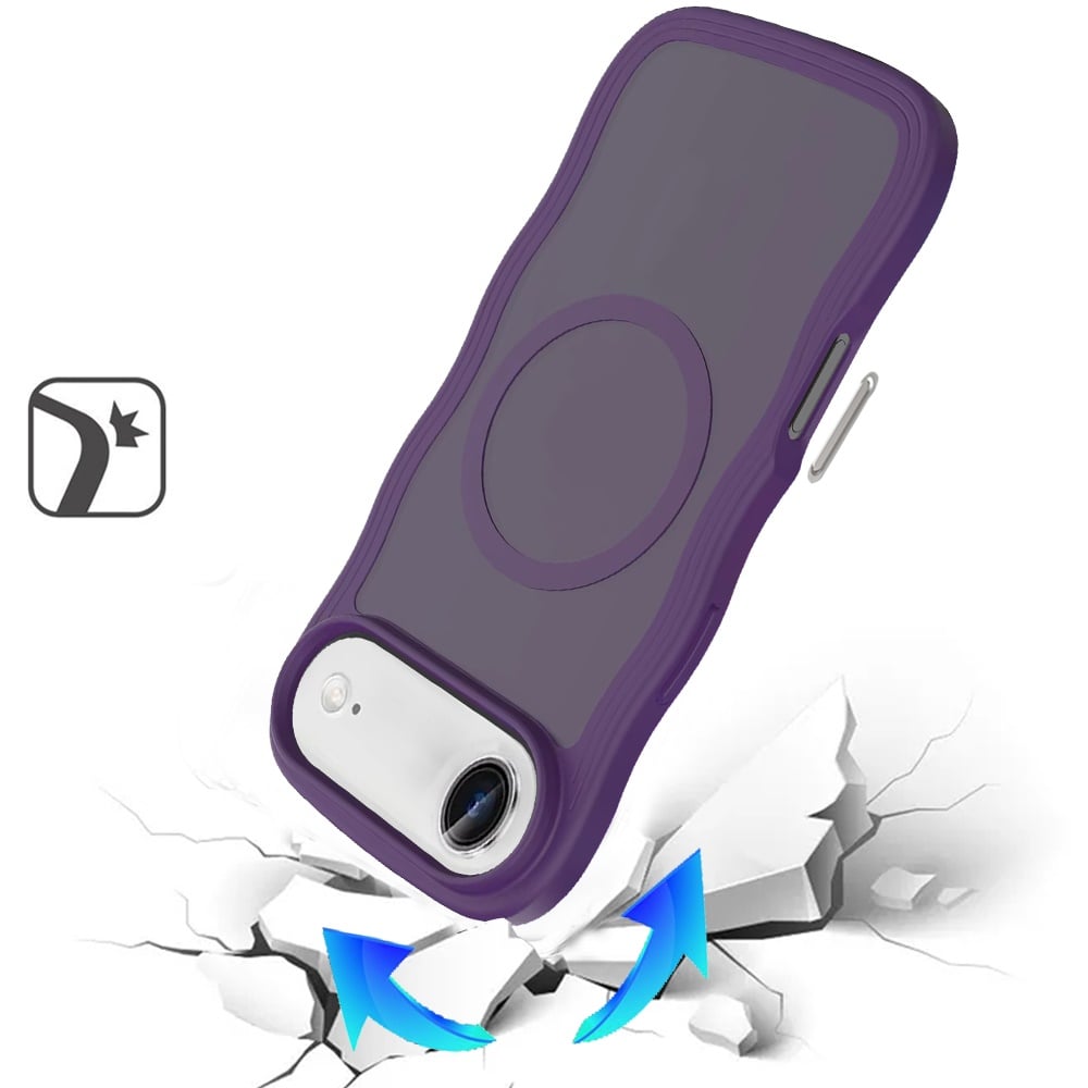 For Apple iPhone 17 Air (6.6") Grip Hand Magnetic Hybrid Case Shockproof Protection Matte Skin Rubber TPU + PC Case Cover
