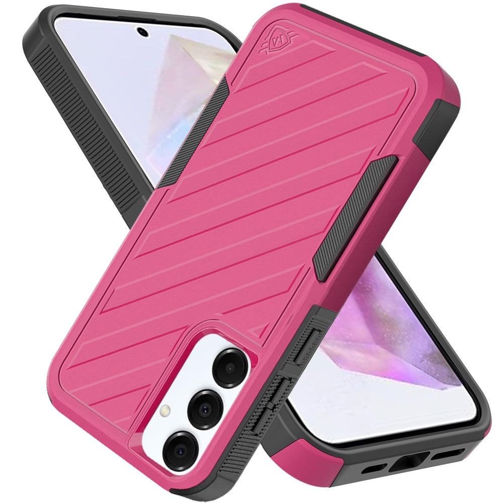 For Samsung Galaxy A36 Hybrid lined shockproof dual layer Rugged 2in1 Hard PC & Silicone TPU Non Slip Textured Tough Armor Case Cover