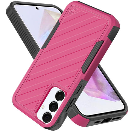 For Samsung Galaxy A36 Hybrid lined shockproof dual layer Rugged 2in1 Hard PC & Silicone TPU Non Slip Textured Tough Armor Case Cover