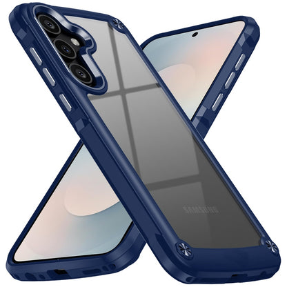 For Samsung Galaxy S25 Fan Edition /Galaxy S25 FE Hybrid Transparent Rubber with Metal Buttons & Camera Edges Hard TPU Corner Frame Bumper Case Cover