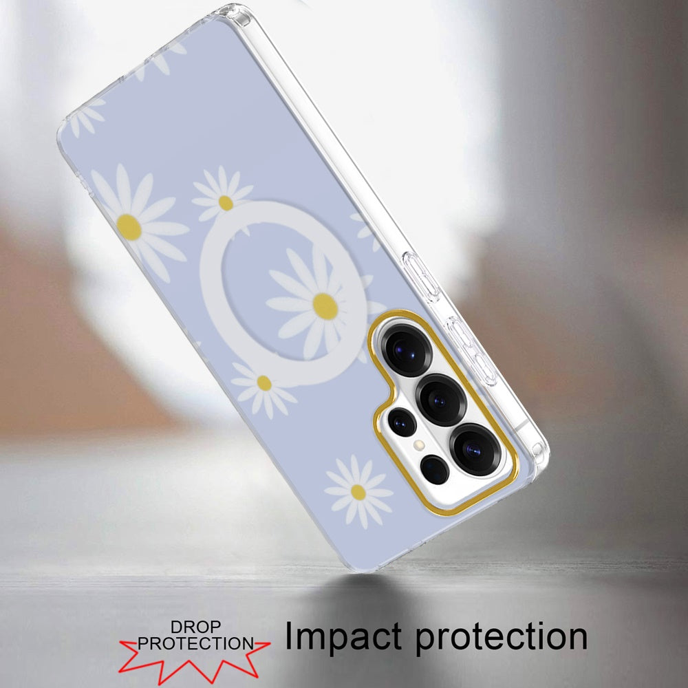 Phone Case for Samsung Galaxy S26 Ultra Shockproof Dual Layer TPU IMD Print Rugged Anti-Slip Grip Drop Protection Scratch Resistant Slim Fit Glossy Floral Heart Aesthetic Cover