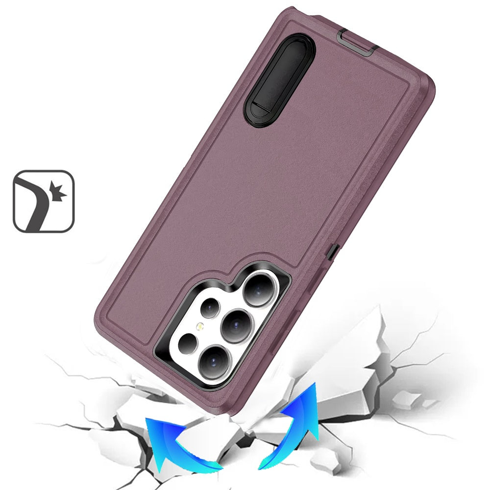 For Samsung Galaxy S26 Ultra Hybrid 3 Layers Hard 3in1 Shockproof with Kickstand Heavy Duty Hard TPU Rubber Anti-Drop Case Cover