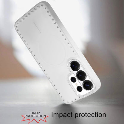 Phone Case for Samsung Galaxy S25 Ultra Magnetic Frosted Diamond Bling Edge Hybrid Shockproof Protective Matte Grip Durable Anti Scratch Premium Slim Cover
