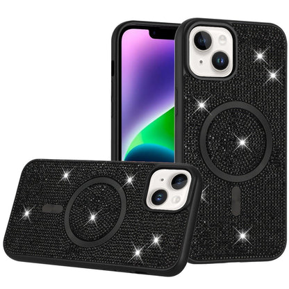 For Samsung Galaxy S25 EDGE Sparkly Diamond Bling Case Rhinestone Skin Hybrid with Magnetic Circle, MagSafe Compatible Case Cover