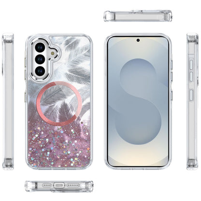 For Samsung Galaxy S26 Epoxy Glitter Shimmer Fashion Case with Magnetic Magsafe Compatible Hybrid Sparkling Slim Protective Case Cover