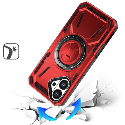 For Apple iPhone 17 (6.3") Hybrid Magnetic Ring and 360° Rotational Kickstand with MagSafe Compatible, Military Grade Drop Protection Case Cover