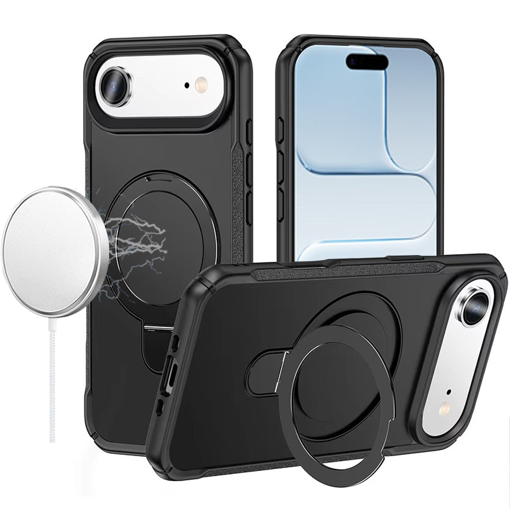 For Samsung Galaxy S26+ / S26 Plus Matte Finish Magnetic Ring Hybrid Protective Invisible Kickstand Magsafe Compatible Case Cover