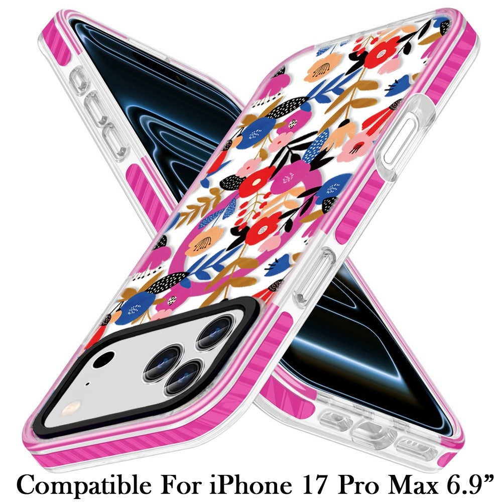 For Apple iPhone 17 Pro Max Magnetic Hybrid Stylish Design IMD Pattern, Compatible with MagSafe, Slim TPU Case Cover