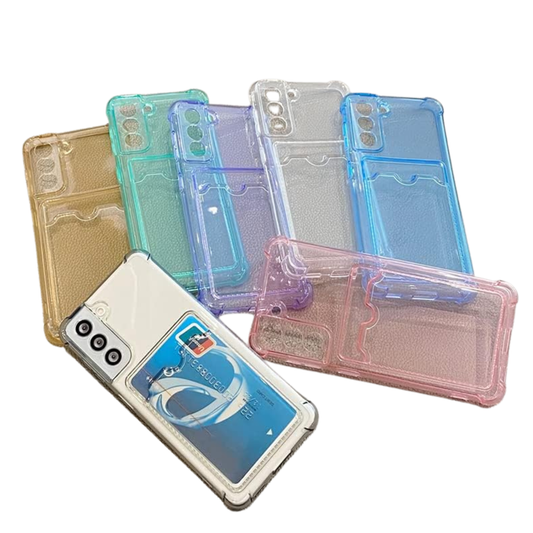 For Samsung Galaxy A17 5G Clear Slim TPU Phone Case with Credit Card Slot Back, Transparent Protective Shockproof Case Cover