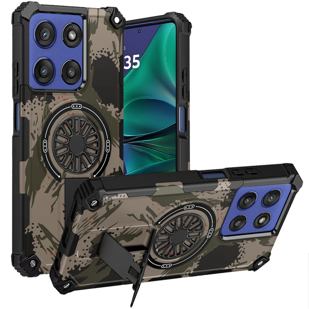 For Apple iPhone 17 Pro Max Magnetic Invisible Kickstand Holder with CD Texture Design, Shockproof Hybrid Military Grade Heavy Duty Case Cover