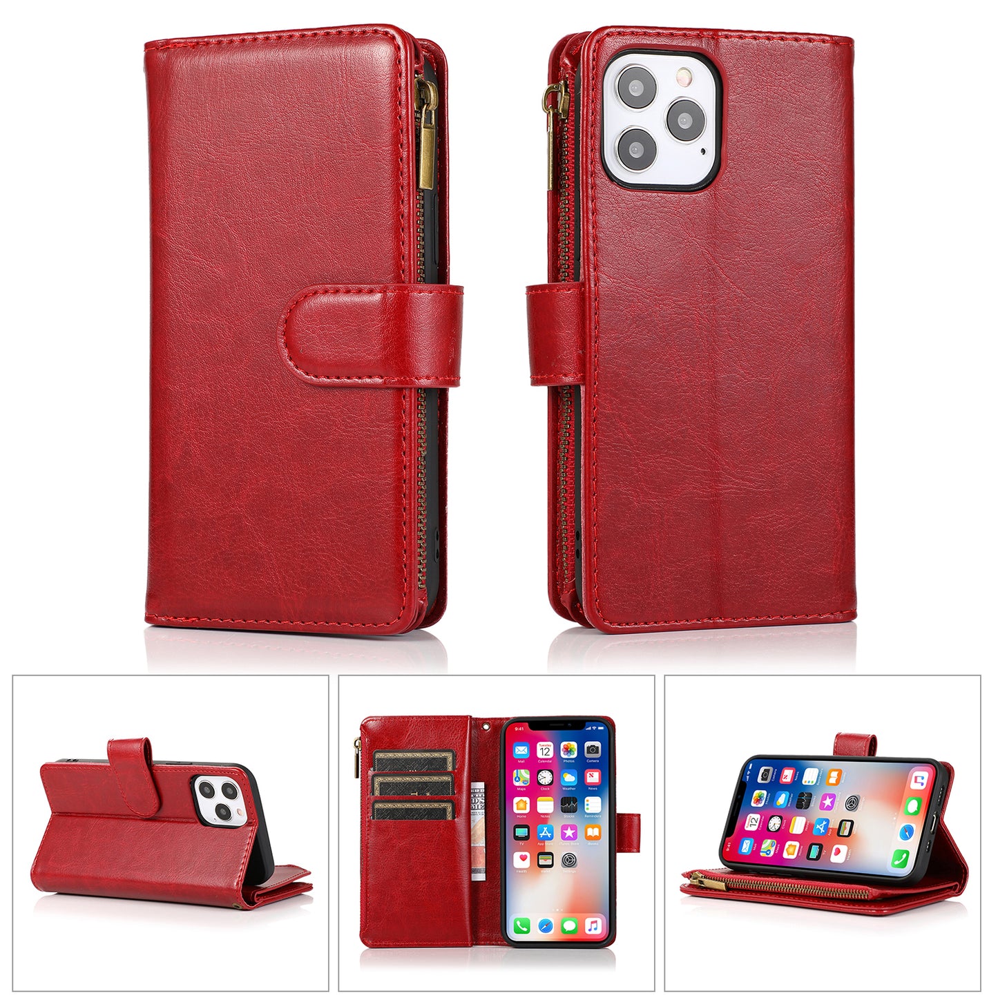 Phone Case for Samsung Galaxy S25 FE, S25 Fan Edition Luxury Leather Wallet Card Holder Zipper Pocket Money Storage Protective Grip Design with Strap Cover
