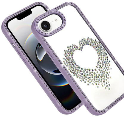 For Apple iPhone 17E /16E Angel Hearts Glitter Shimmer Diamond Edge Hybrid Drop Protection Shockproof Design Case Cover