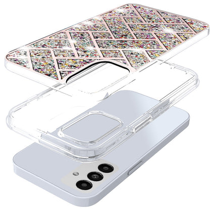 For Samsung Galaxy A16 5G Sparkly 3D Design Diamond Shockproof Protective Bling Glitter Rhinestone Hybrid Skin PC + TPU Case Cover