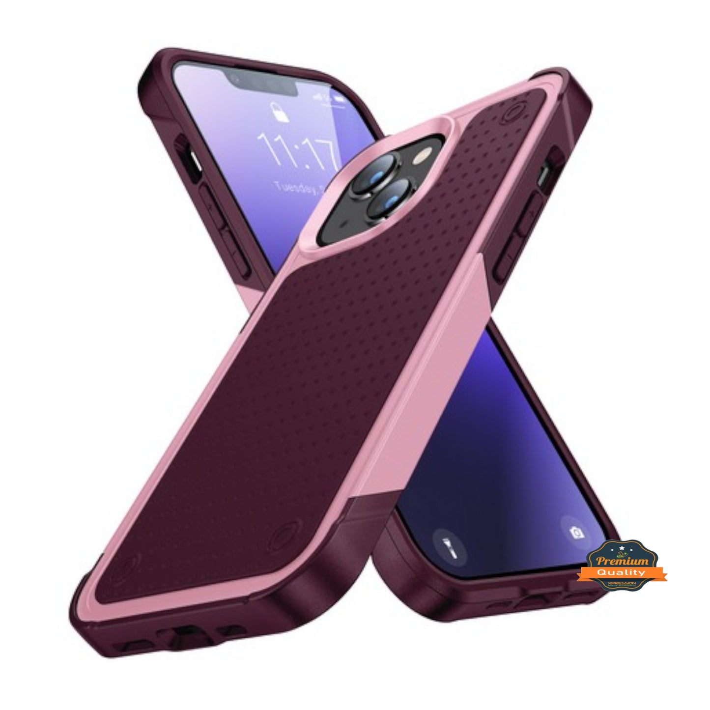 For Apple iPhone 15 Pro Max (6.7") Shockproof Non-Slip Textured Heavy Duty Rugged TPU Drop Military Protection Bumper  Phone Case Cover