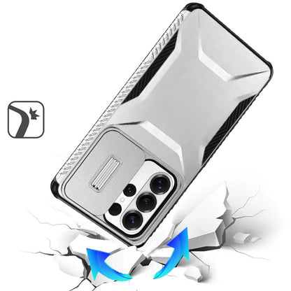 For Samsung Galaxy S26 Ultra Slim Fit Shockproof Hybrid with Slide Camera Window Covering, Rugged Tpu Silicone Hard PC Bumper Case Cover