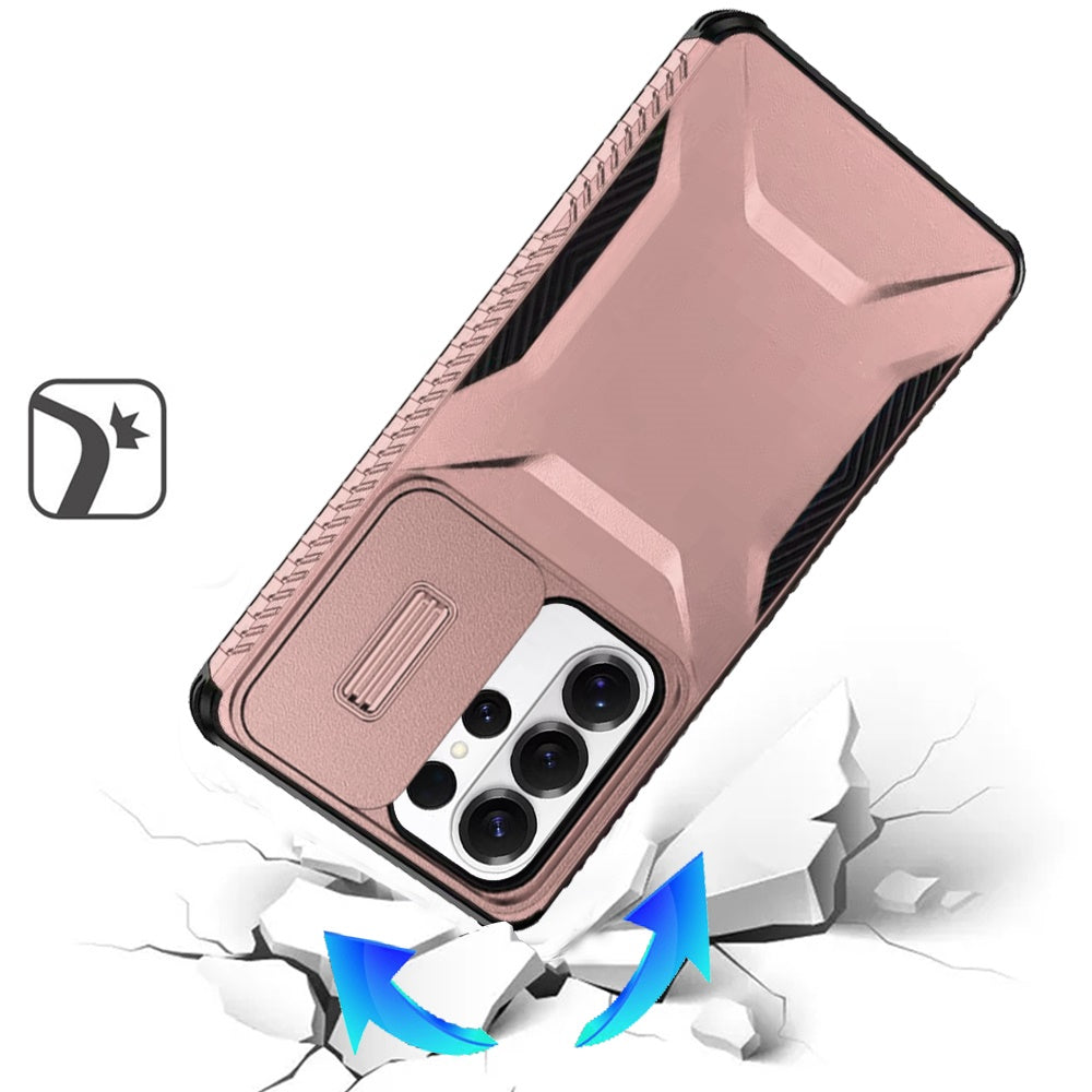 For Samsung Galaxy S26 Ultra Slim Fit Shockproof Hybrid with Slide Camera Window Covering, Rugged Tpu Silicone Hard PC Bumper Case Cover