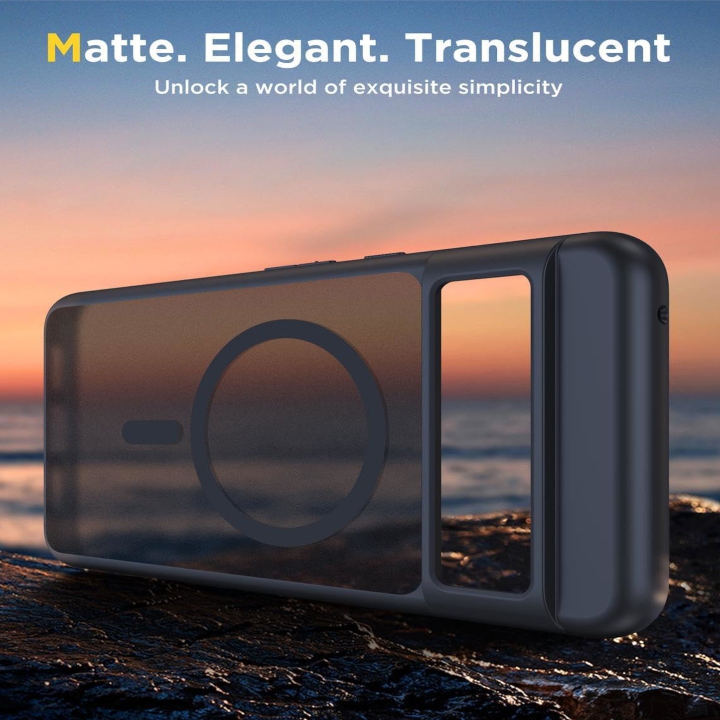 For Google Pixel 10 Pro XL Frosted Translucent Case with MagSafe Compatible Slim, Shockproof Protective Matte TPU Military Grade Tough Case Cover Black