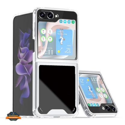 For Samsung Galaxy Z Flip 7 Slim Hybrid Clear Hard PC + Rubber TPU Acrylic Back Bumper Shockproof Thin Protective Case Cover