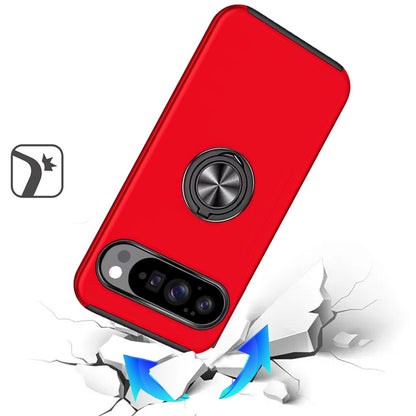 For Google Pixel 10 /Pixel 10 Pro Hybrid 360 Degree Rotatable Metal Invisible Ring Stand Holder Slim Fit Magnetic Car Mount Shockproof Case Cover