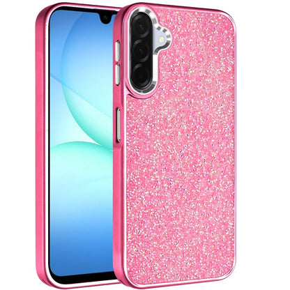 For Samsung Galaxy A17 5G Crystal Sparkle Diamond Glass Full Mini Glitter Bling Frame TPU Hybrid Protective Case Cover