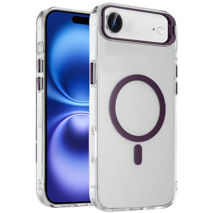 For Apple iPhone 17 Air (6.6") Magnetic Back MagSafe Compatible Transparent Hybrid Drop Protection with Metallic Camera Stand Case Cover